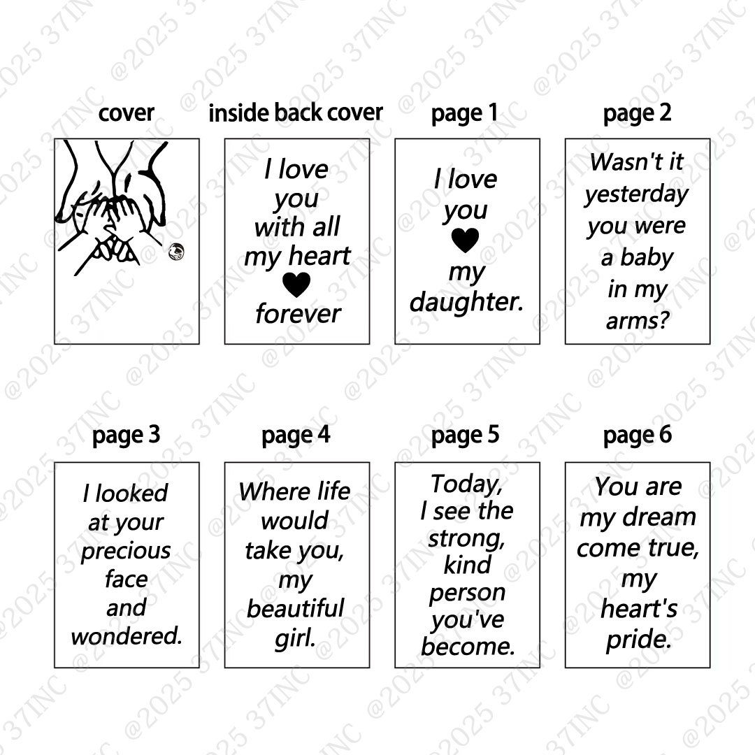 For Daughter - I Love You With All My Heart Forever Book Necklace