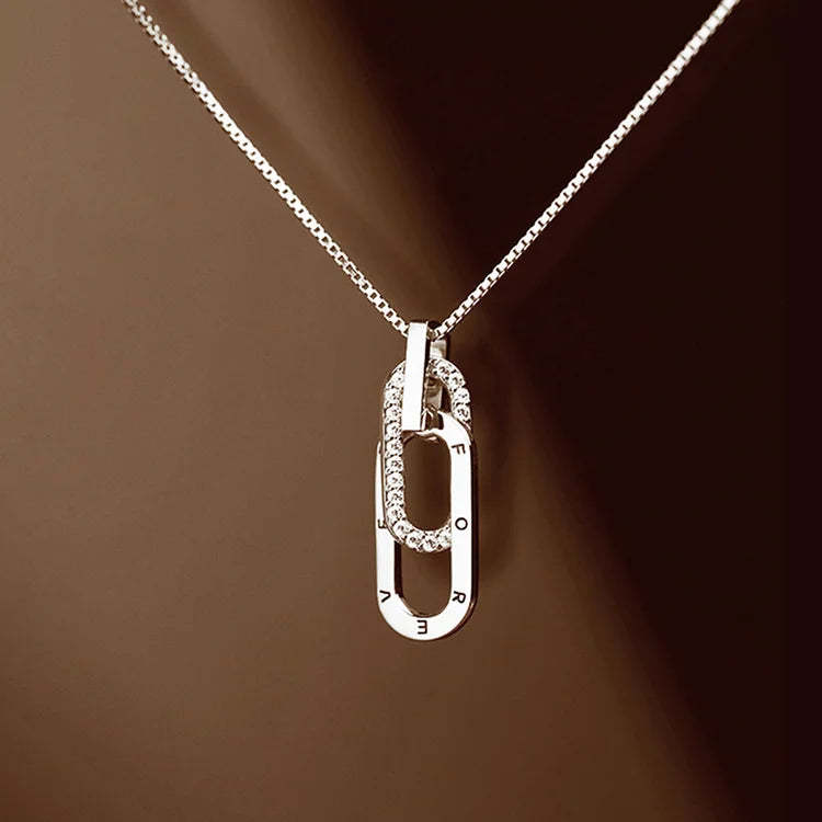 S925 Whether Near or Far Apart We're Always Linked at Heart Circle Necklace