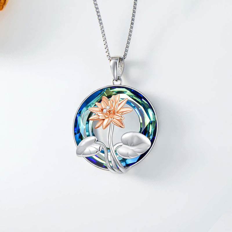 S925 You Belong Somewhere You Feel Free Crystal Birth Month Flower Necklace