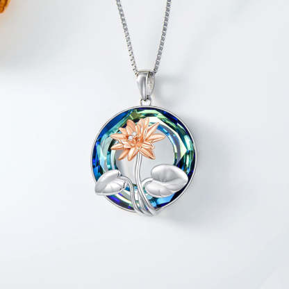 S925 You Belong Somewhere You Feel Free Crystal Birth Month Flower Necklace