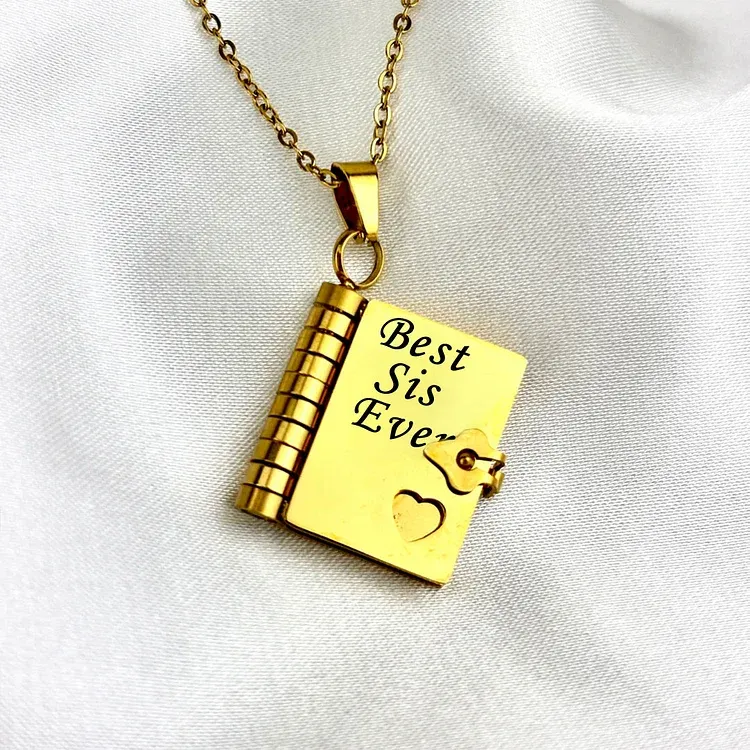 For Sisters - Best Sis Ever Book Necklace