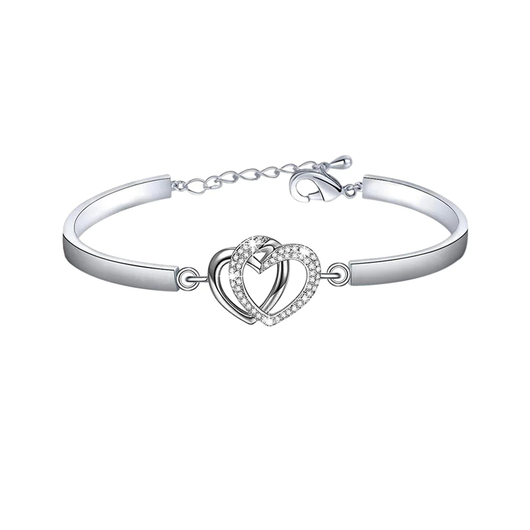 Forever Linked Together Double Heart Bracelet