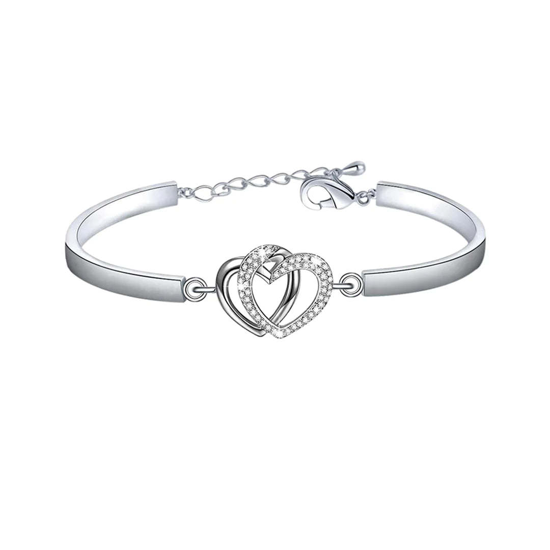 Forever Linked Together Double Heart Bracelet