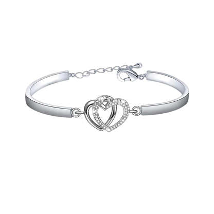 Forever Linked Together Double Heart Bracelet