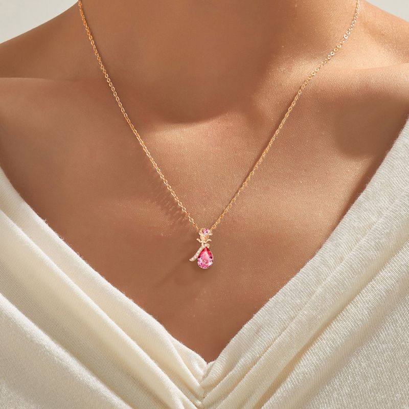 For Self - Don't Forget To Love Yourself First Austria Crystal Rose Necklace
