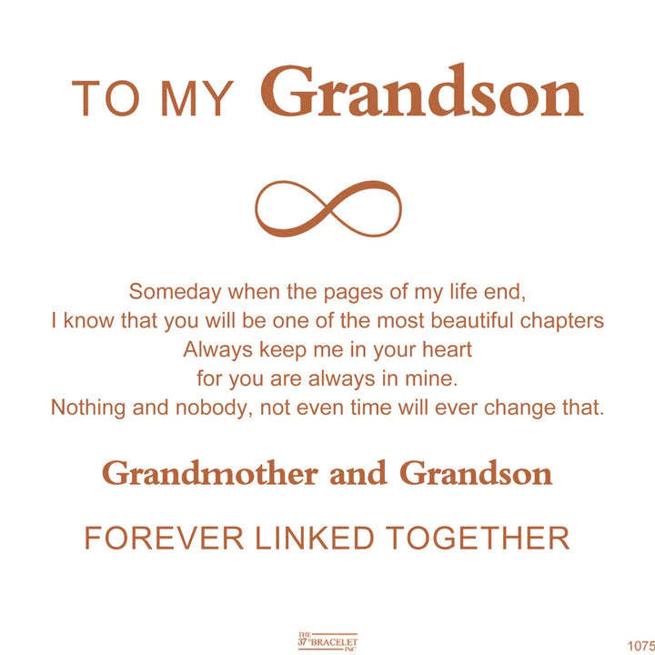 For Grandson - Grandmother and Grandson Forever Linked Together Black Knot Bracelets