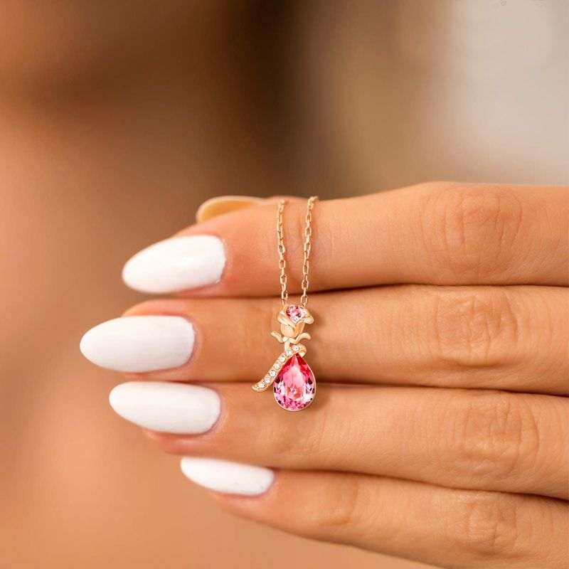 For Self - Don't Forget To Love Yourself First Austria Crystal Rose Necklace