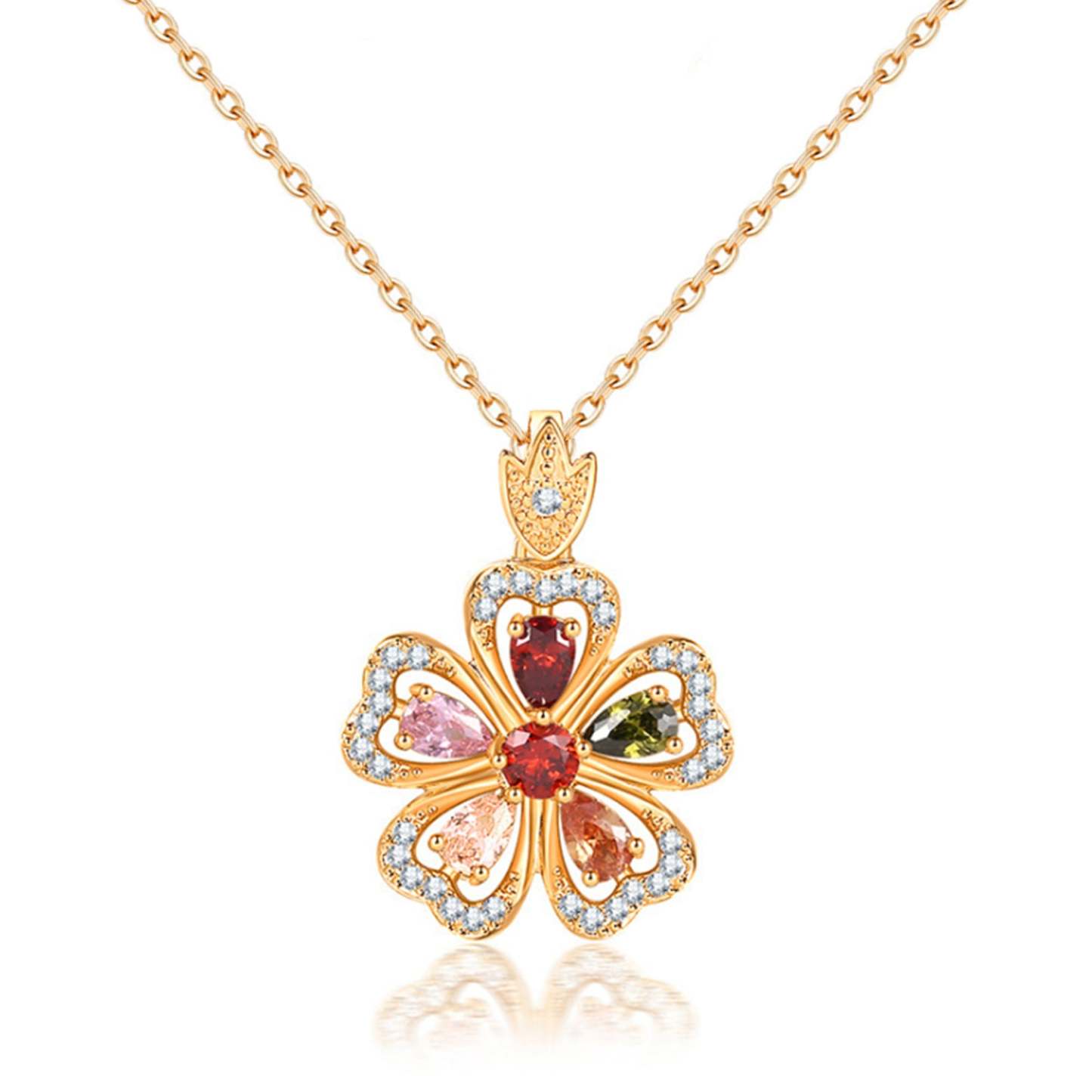 For Mom - S925 Thank You For all the Seeds You Sow Crystal Flower Crystal Necklace