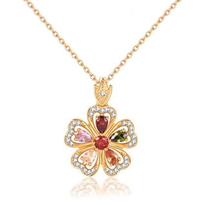 For Mom - S925 Thank You For all the Seeds You Sow Crystal Flower Crystal Necklace