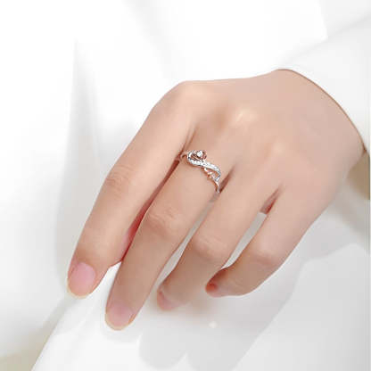S925 I Love You Until Infinity Runs Out Infinity Heartbeat Ring
