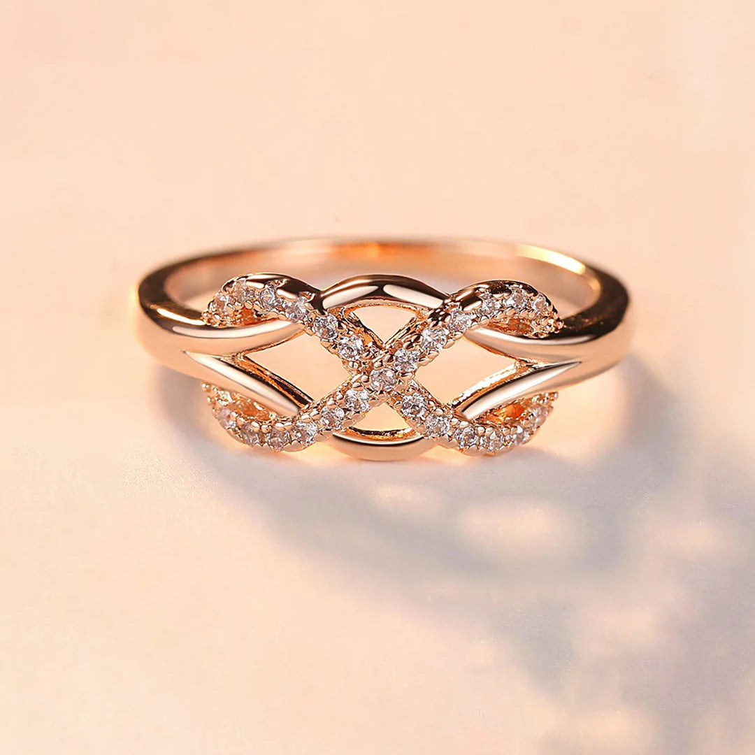 For Granddaughter - S925 Grandma and Granddaughter Forever Linked Together Infinity Cross Ring