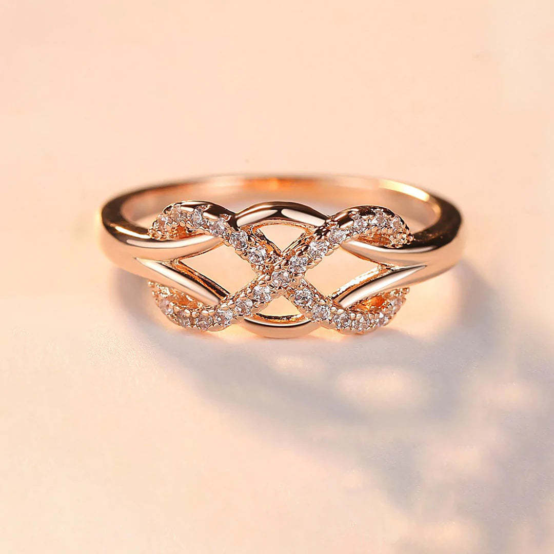 For Granddaughter - S925 Grandma and Granddaughter Forever Linked Together Infinity Cross Ring