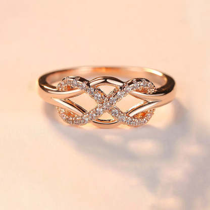 For Granddaughter - S925 Grandma and Granddaughter Forever Linked Together Infinity Cross Ring