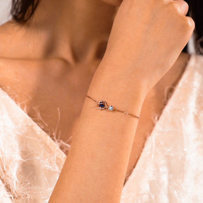 For Daughter - S925 The Darkest Nights Produce The Brightest Stars Crystal Planet Bracelet