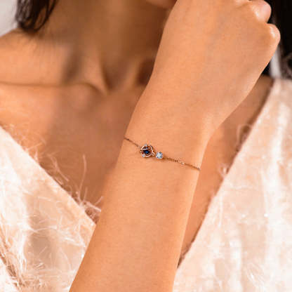 For Daughter - S925 The Darkest Nights Produce The Brightest Stars Crystal Planet Bracelet