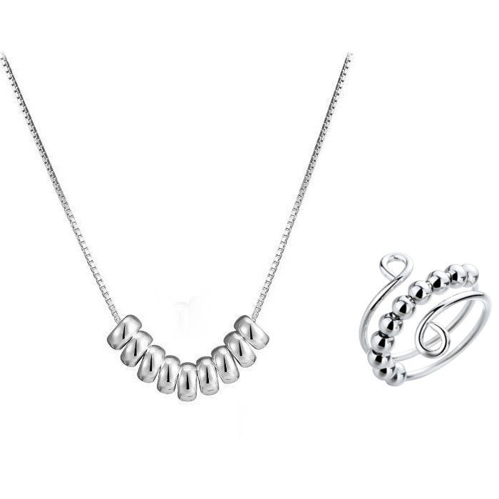 For Daughter - S925 Your Anxiety is Lying to You Circle Beads Fidget Ring