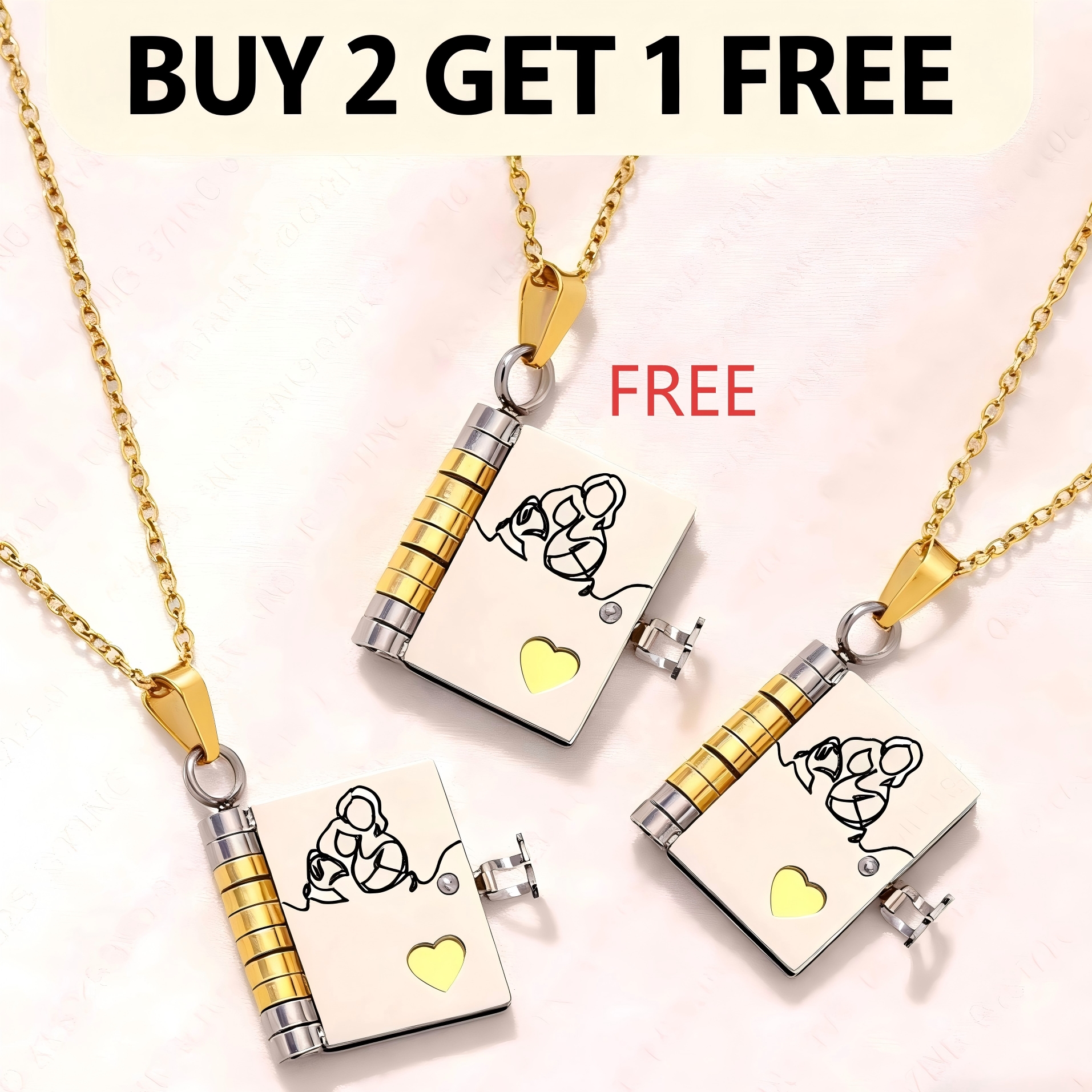 For Granddaughter - A Link That Can Never Be Undone Book Necklace