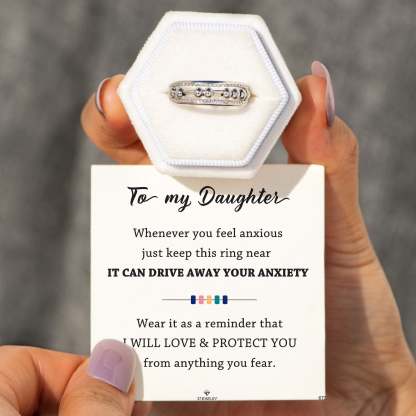 For Daughter - S925 Drive Away Your Anxiety Two Layer Beads Fidget Ring