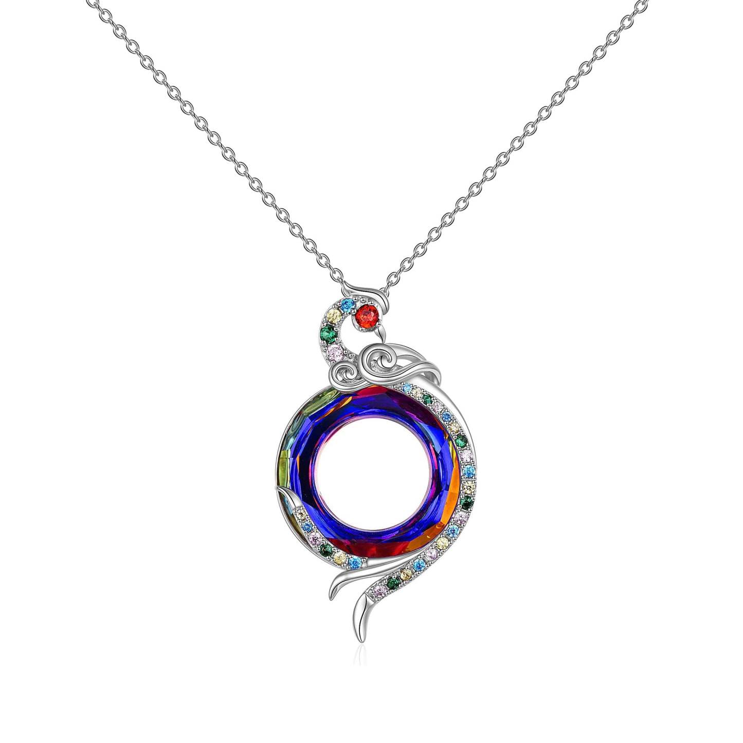 For Self - S925 I Survived Because The Fire Inside Me Burns Brighter Than The Fire Around Me Swarovski Gem Phoenix Necklace