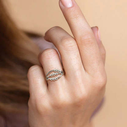 For Daughter - S925 Drive Away Your Anxiety Nine Beads Fidget Ring