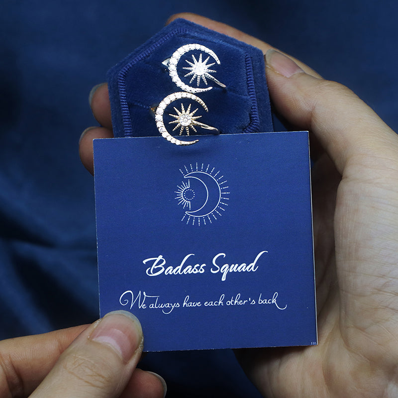 For Friend - S925 We Will Face Life Together We Are Best Friends Forever Sun Moon Star Ring