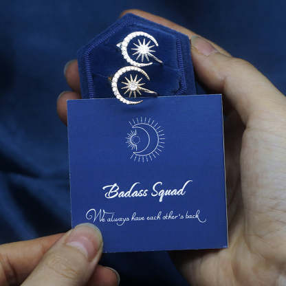For Friend - S925 We Will Face Life Together We Are Best Friends Forever Sun Moon Star Ring