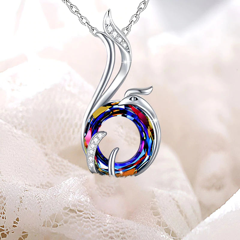 For Self - S925 The Fire Inside Me Burns Brighter Than The Fire Around Me Nirvana of Phoenix Necklace