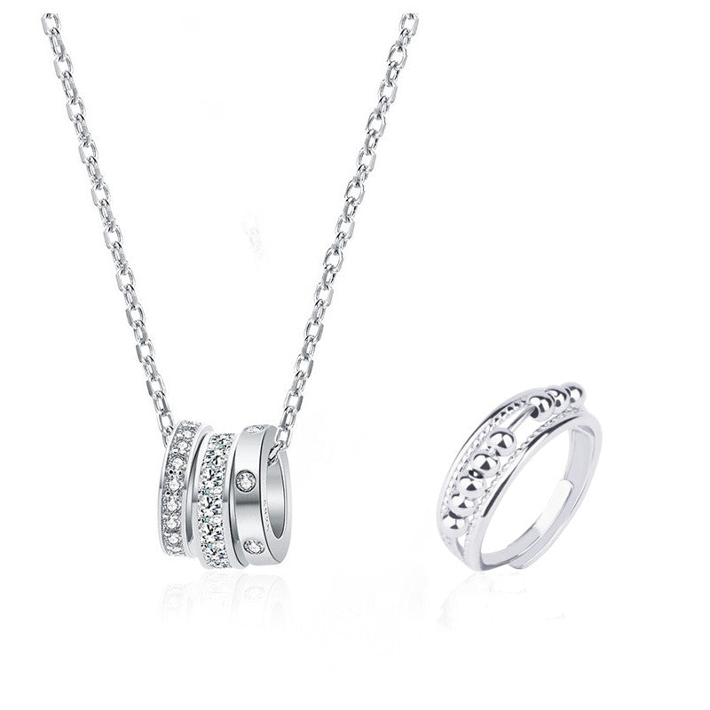 For Daughter - S925 Drive Away Your Anxiety Two Layer Beads Fidget Ring