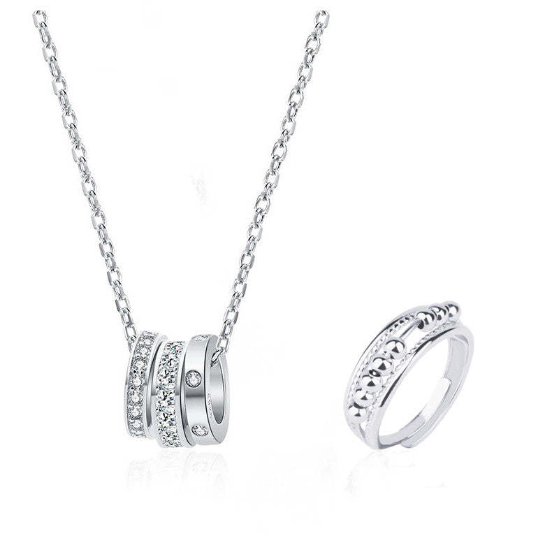 For Daughter - S925 Drive Away Your Anxiety Two Layer Beads Fidget Ring