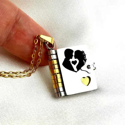 For Love - My Wife Book Necklace