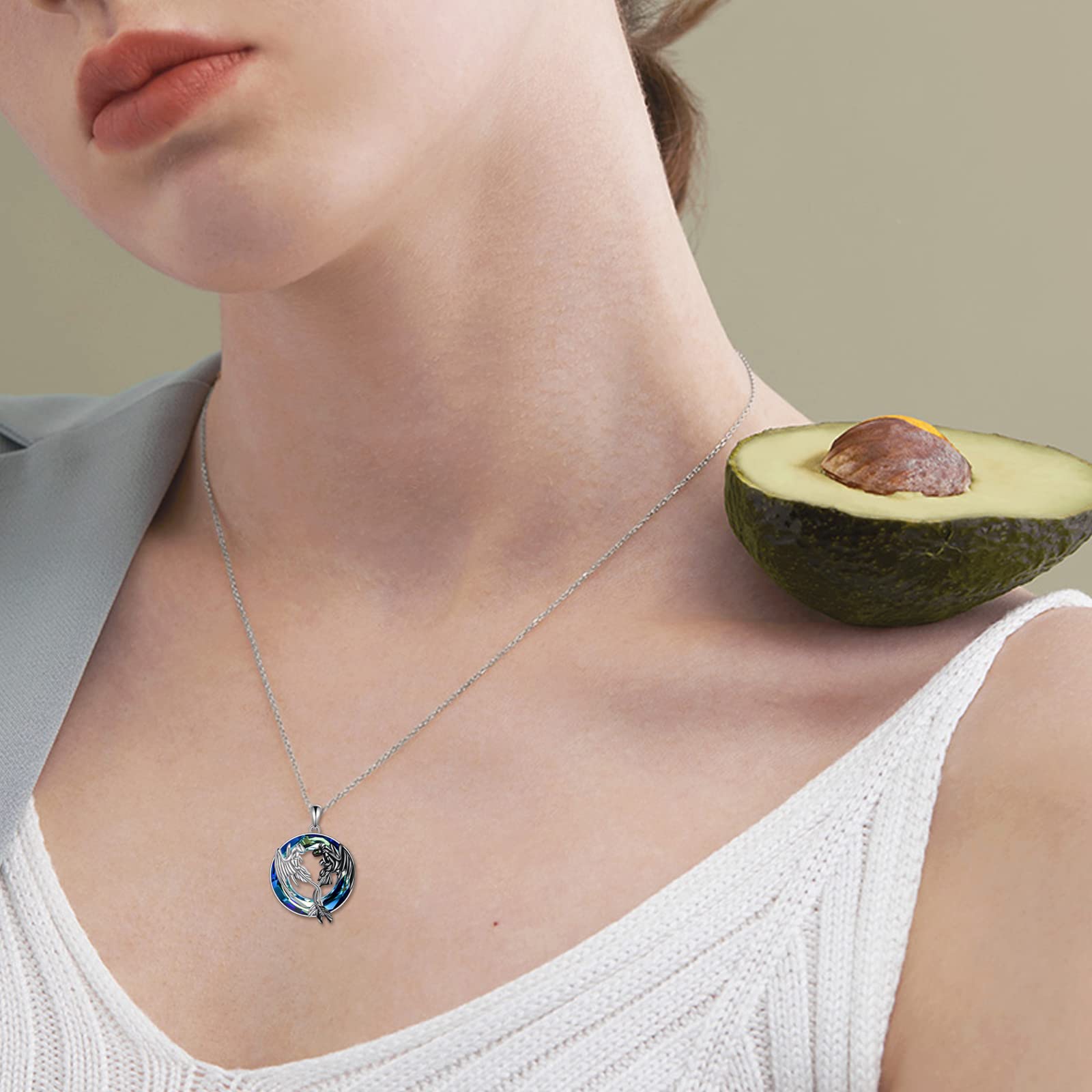 S925 Toothless Light and Night Dragon Crystal Circle Necklace