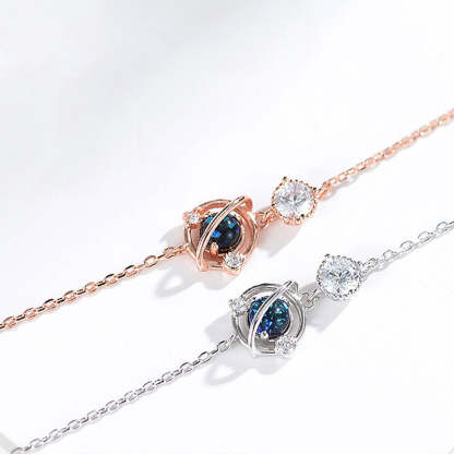 For Daughter - S925 The Darkest Nights Produce The Brightest Stars Crystal Planet Bracelet
