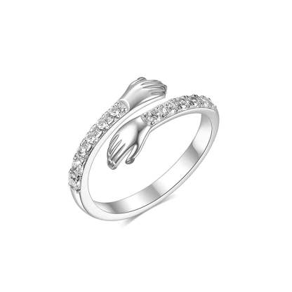 For Granddaughter - S925 I'm Always Ready to Take You in My Arms and Hold You Close Hug Ring