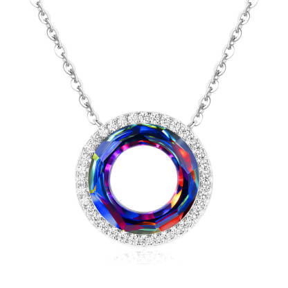For Self - S925 A Woman is the Full Circle Crystal Circle Necklace