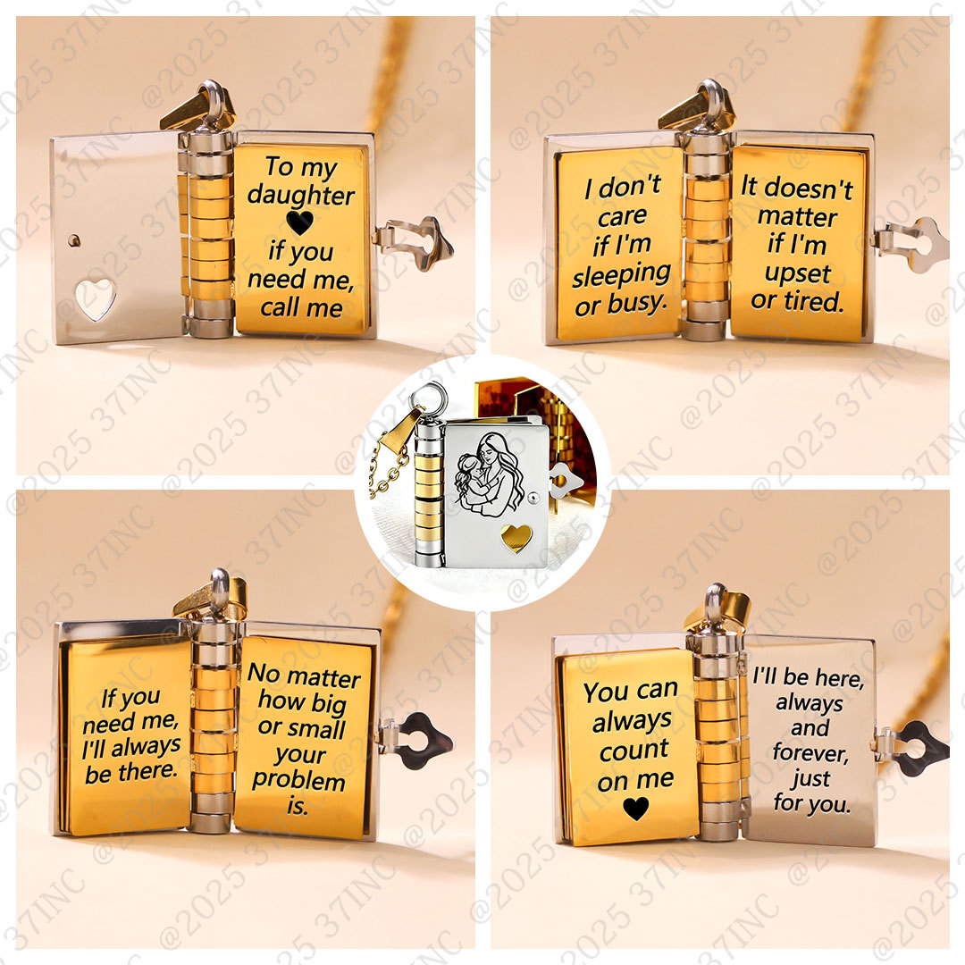 For Daughter - I'll Be Here Always & Forever Book Necklace