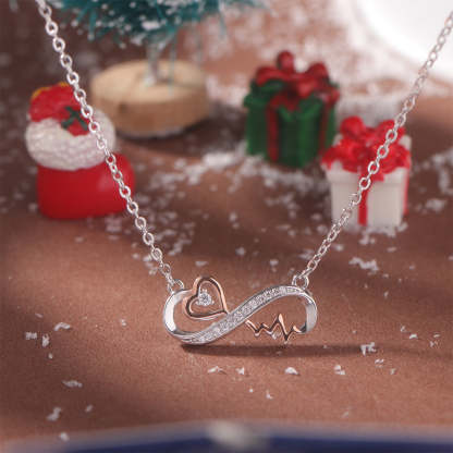 For Granddaughter - S925 Remember How Much You are Loved Infinity Heartbeat Necklace