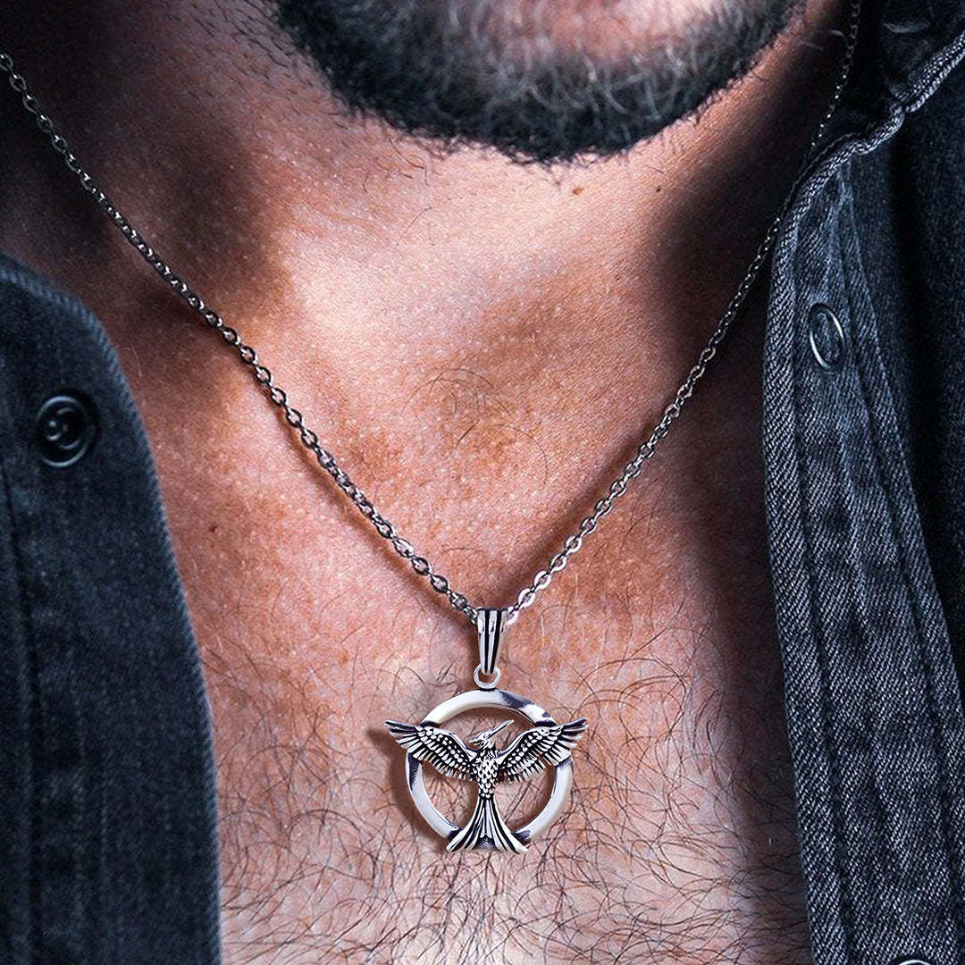 For Love - S925 I am So proud to Be Your Wife Circle Phoenix Necklace