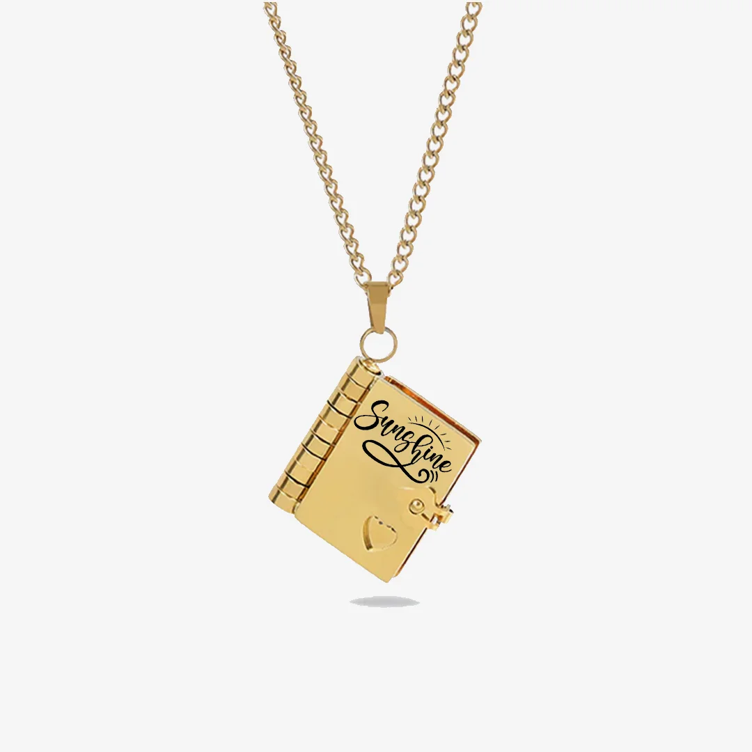 For Daughter - You're My Sunshine Book Necklace