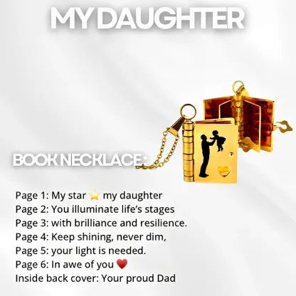 For Daughter - My Star My Daughter Book Necklace