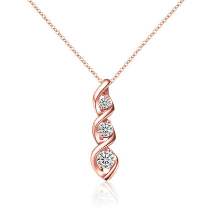 For Mother - S925 Thanks for Sharing Your DNA Three Diamond Spiral Necklace