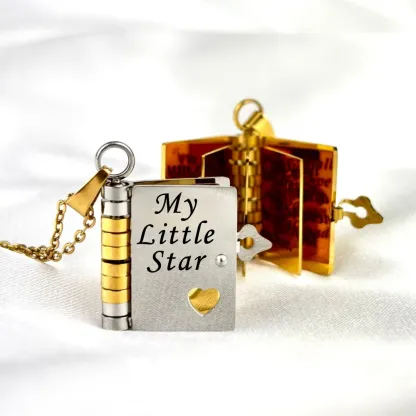 For Daughter - My Little Star Book Necklace