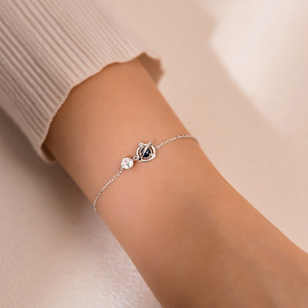 For Daughter - S925 The Darkest Nights Produce The Brightest Stars Crystal Planet Bracelet