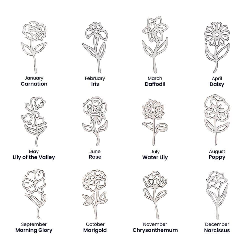 No Rain - No Flowers - Never Forget That I Love You | Birth Flower Name Necklace