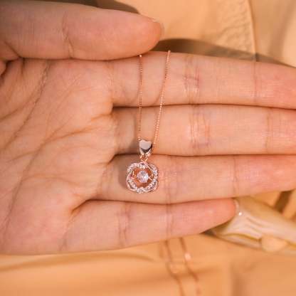 For Granddaughter - S925 Side by Side or Miles Apart We're Connected by Heart Love Knot Necklace