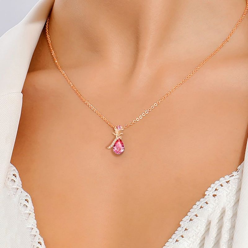 For Self - Don't Forget To Love Yourself First Austria Crystal Rose Necklace