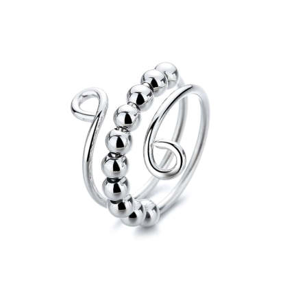 For Daughter - S925 Your Anxiety is Lying to You Circle Beads Fidget Ring