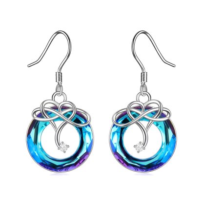 S925 Mother & Daughter Forever Linked Together Crystal Infinity Necklace