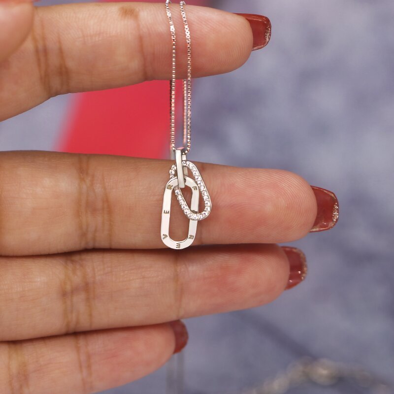 S925 Grandmother & Granddaughter Forever Linked Together Necklace