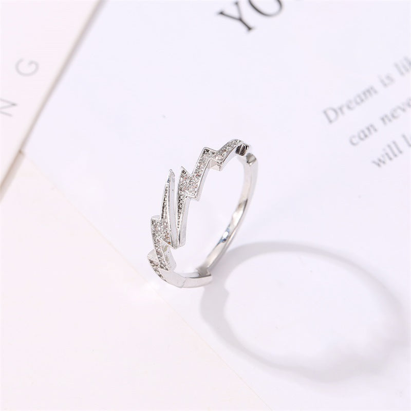 For Friend - S925 I'll Always be There for You Full Diamond Lightning Ring