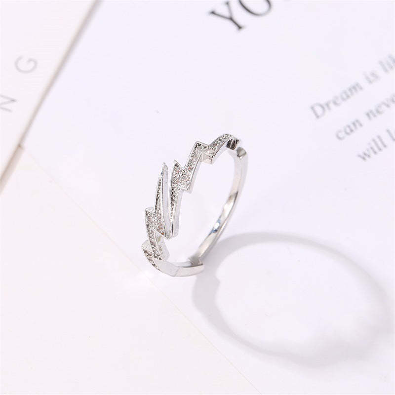 For Friend - S925 I'll Always be There for You Full Diamond Lightning Ring
